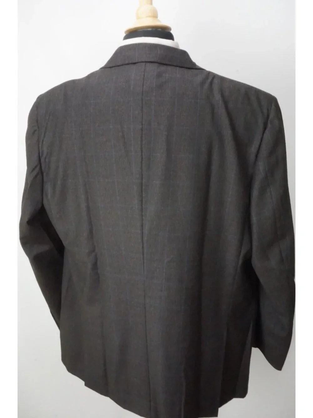 Burberry London Brown Blue Plaid S100s 2 Pc Suit Jacket Pants Sz 48R BRAND NEW